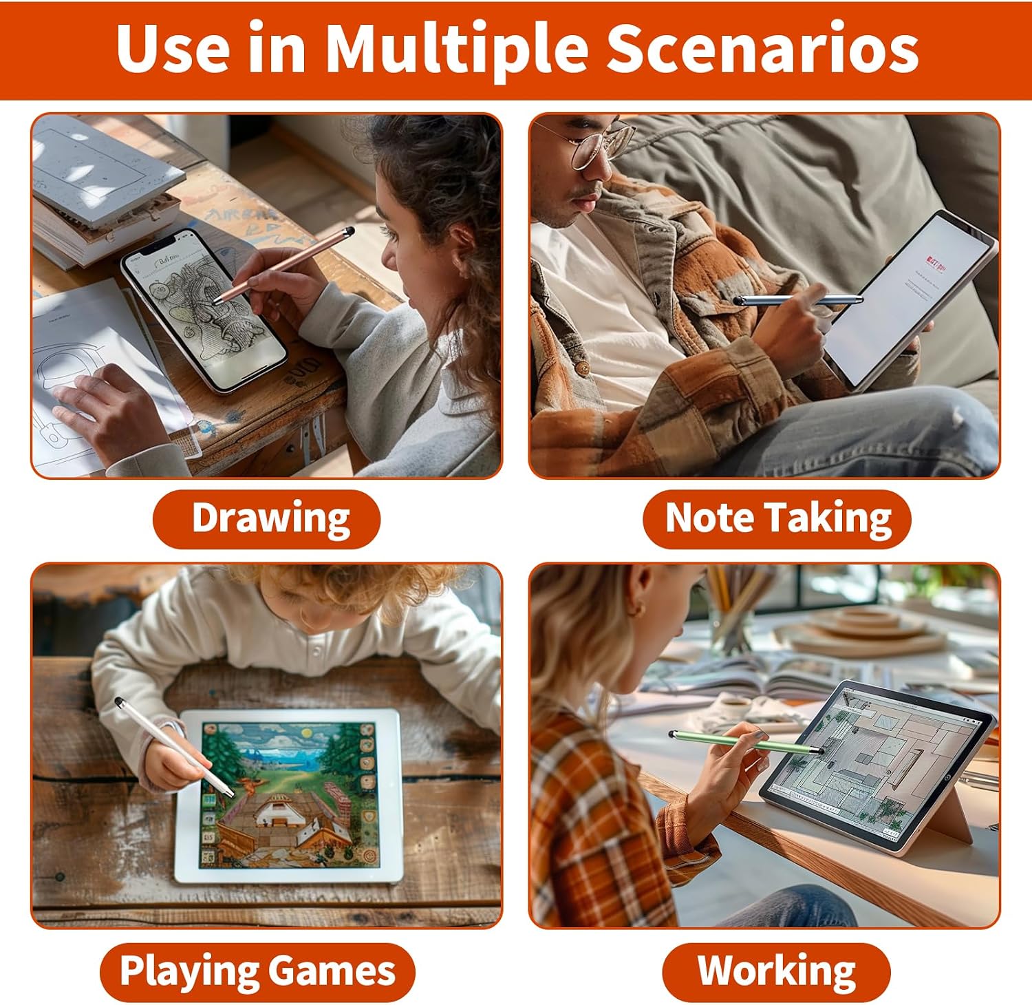 Thumbnail 6 de 10 PCS Stylus 2-in-1 Pen for Touchscreens