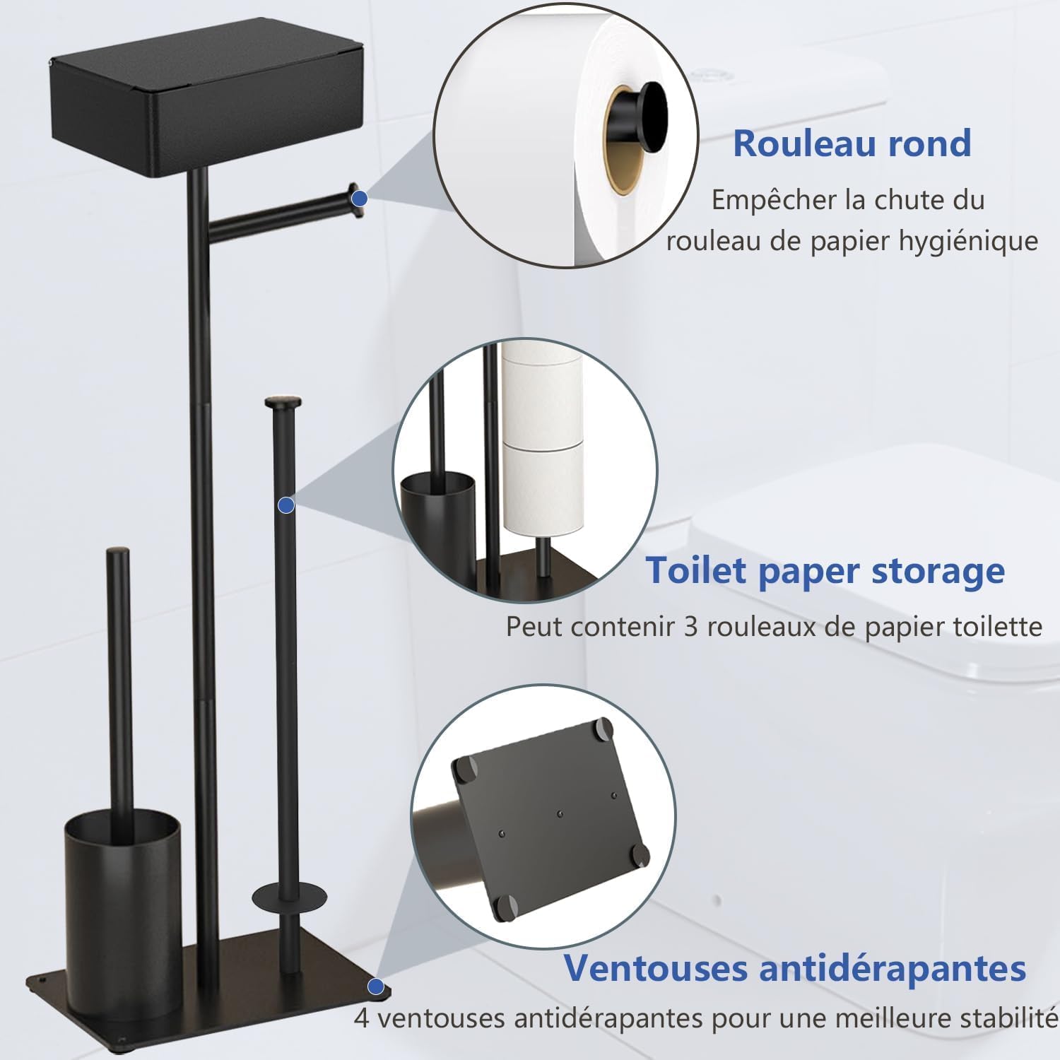 Thumbnail 2 de GUIGUZI Porte Papier Toilette avec Brosse WC
