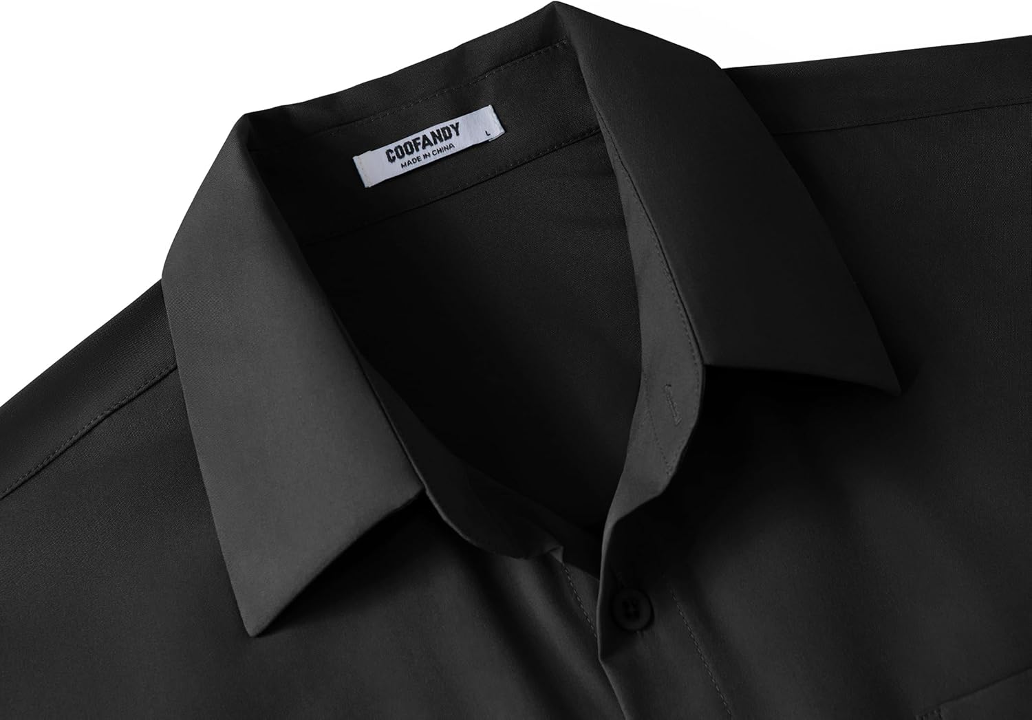 Detalle de COOFANDY Big & Tall Short Sleeve Button-Down Dress Shirt
