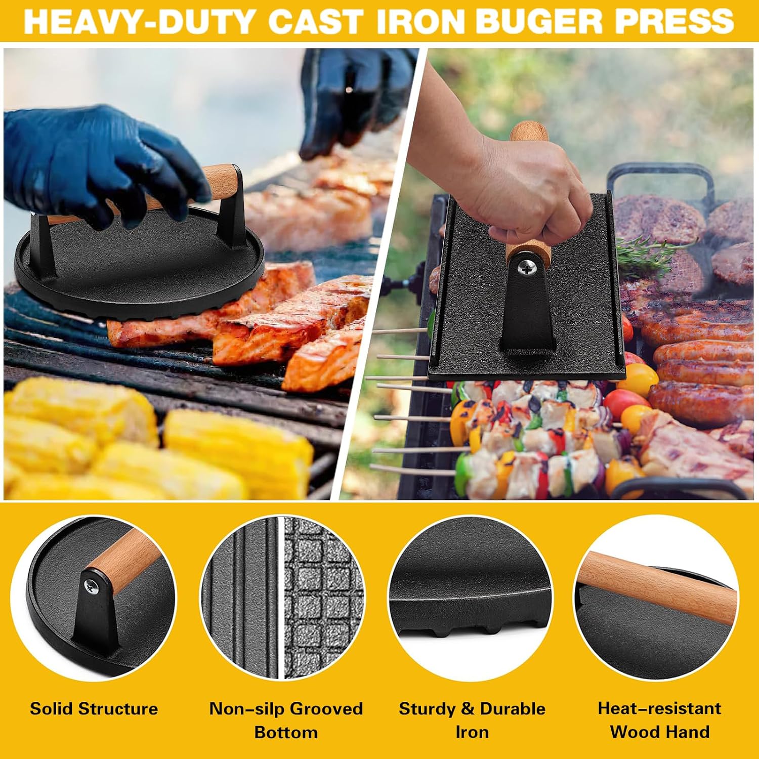 Thumbnail 2 de Smash Burger Press Kit Cast Iron