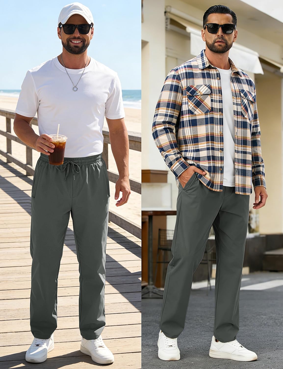 Thumbnail 5 de TACVASEN Men's Trousers: Lightweight Casual Gym Walking Pants with Pockets