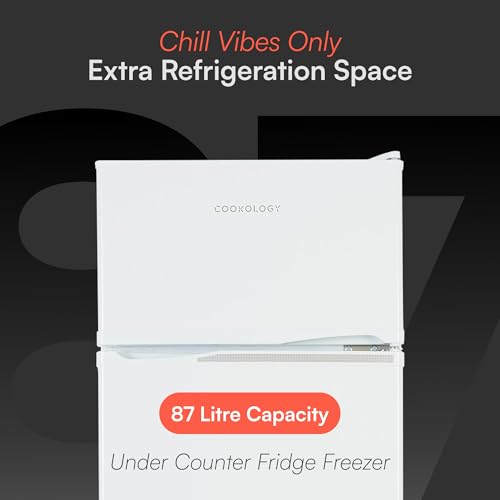 Detalle 2 de Cookology 87L 47cm Under-Counter Fridge Freezer - White