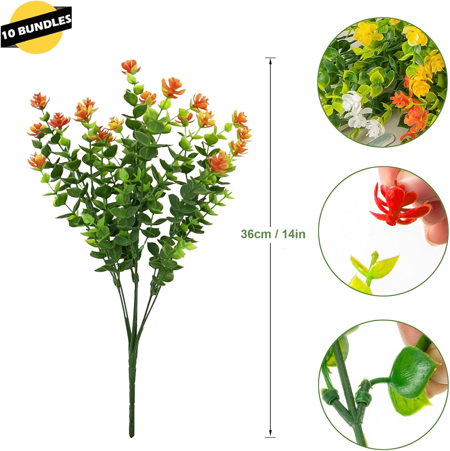 Thumbnail 1 de AIOR 10 bouquets artificiels 35 cm