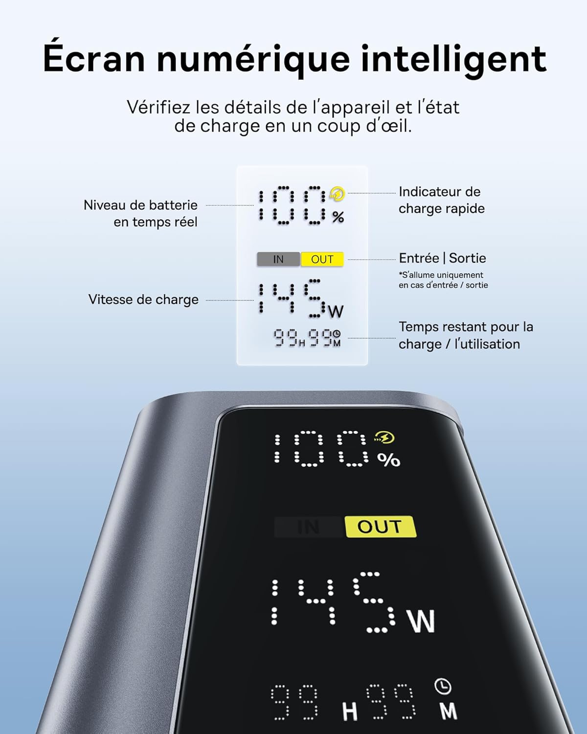 Thumbnail 4 de Baseus EnerGeek Powerbank 145W × 20800mAh — Chargement rapide et écran intelligent pour vos appareils