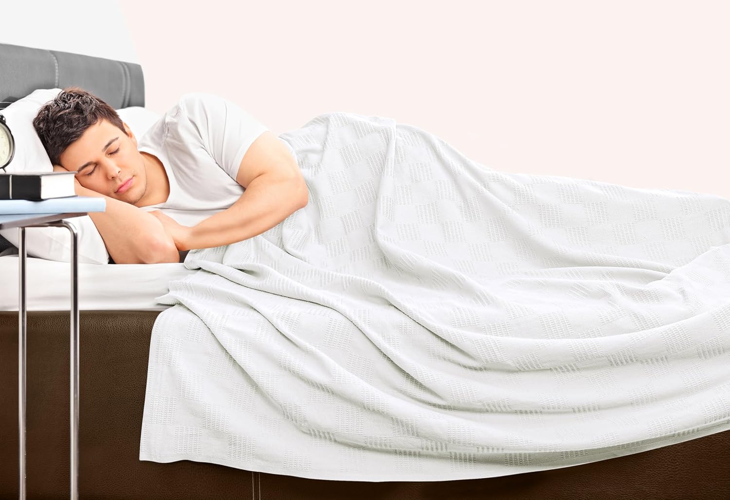 Thumbnail 6 de Utopia Bedding 100% Cotton Thermal Blanket, White Twin, 90 x 72 Inches