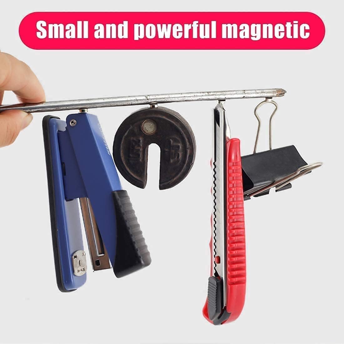Thumbnail 2 de 50 Pack Magnets: Durable 10 mm x 2 mm Fridge & Whiteboard Magnets with Storage Case