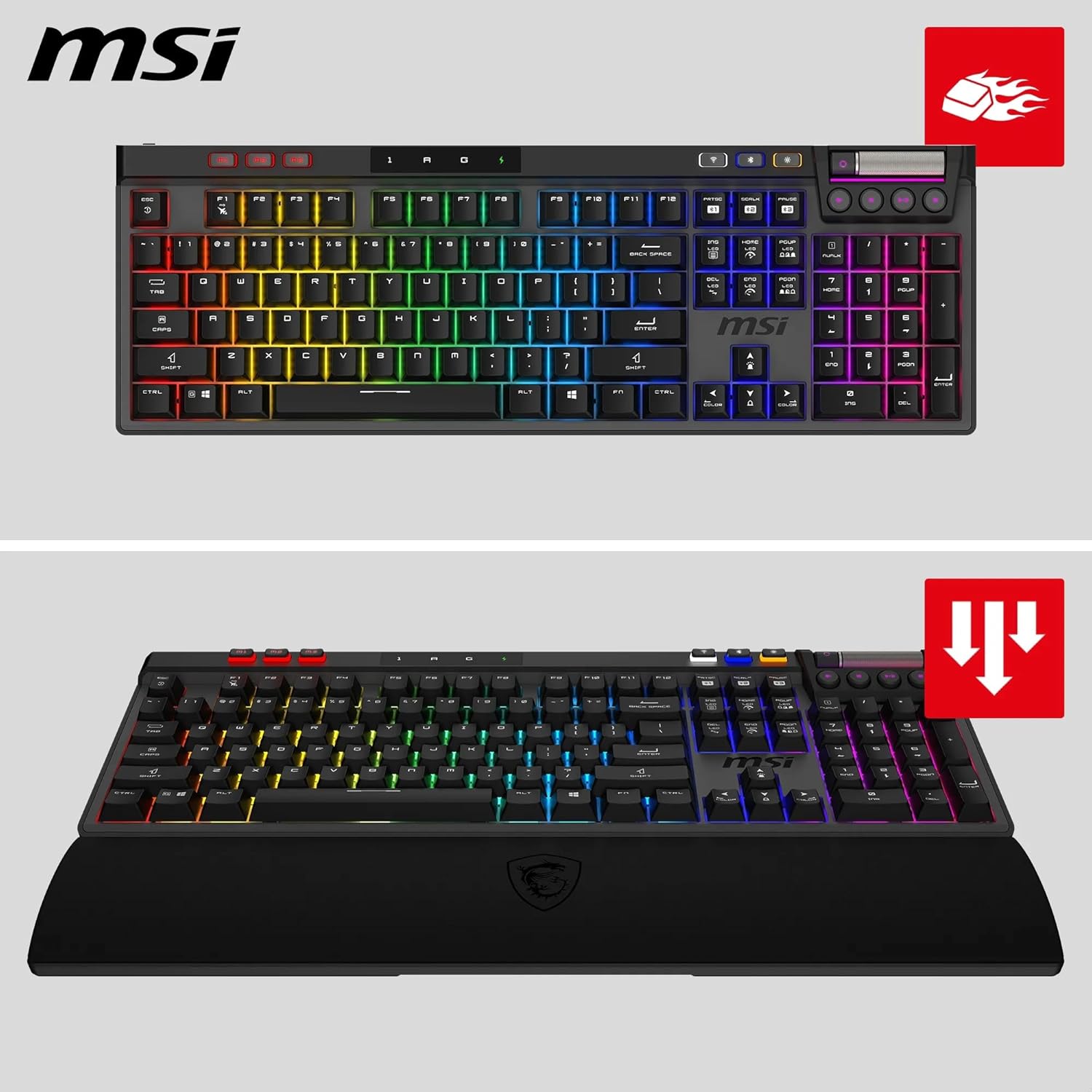 Thumbnail 4 de MSI Strike Pro Wireless AZERTY — clavier gaming sans fil hot-swap silent tactile