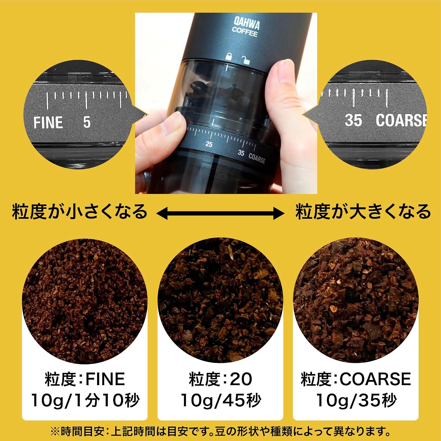 Thumbnail 3 de シービージャパン QAHWA コードレス電動コーヒーミル セラミック刃・39段階調整・自動停止