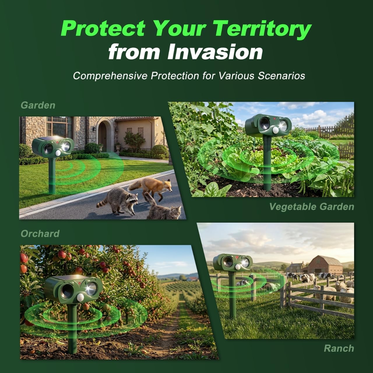 Thumbnail 6 de Cat Repellent for Gardens UK: Solar Scarer with Strobe Light & Infrared Sensor