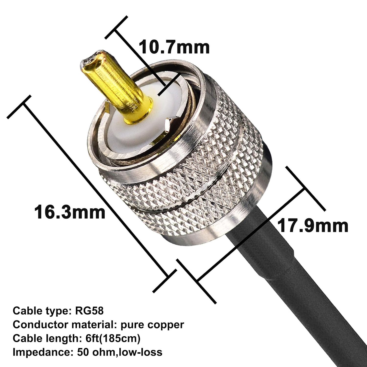 Thumbnail 6 de YOTENKO Coaxial Jumper Cable RG58