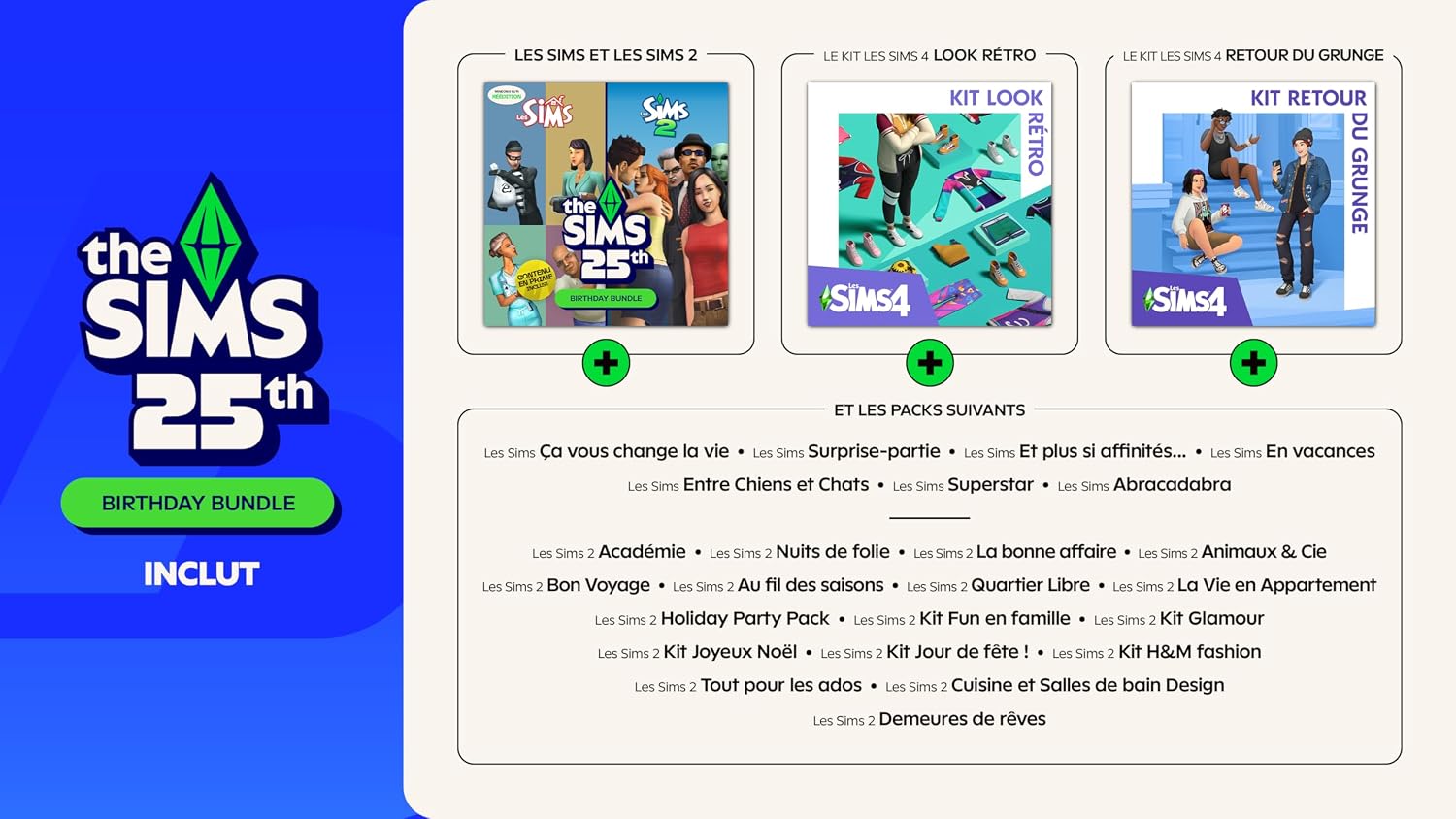 Detalle de Les Sims Collection 25e anniversaire sur PC (code à télécharger via EA App/Origin) – Version française