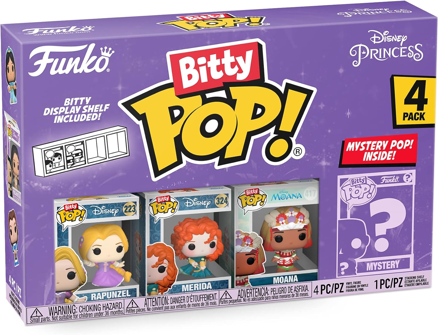 Detalle de Funko Bitty POP! Disney Princesa Pack 4 - 2,3 cm