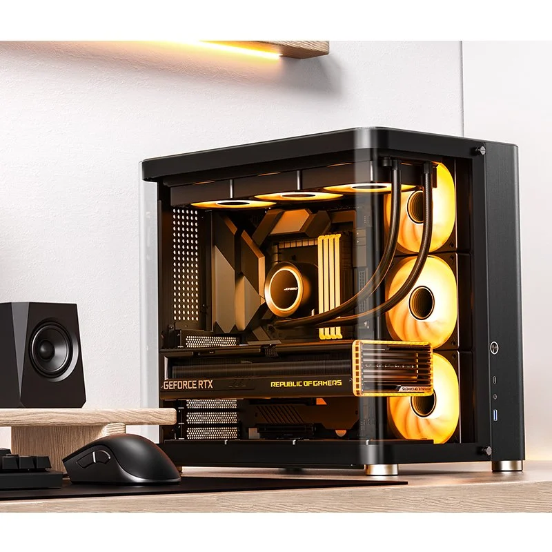 Detalle 2 de Torre PC Jonsbo TK-2 2.0 negra ATX/ITX/Mini-ATX con vidrio templado