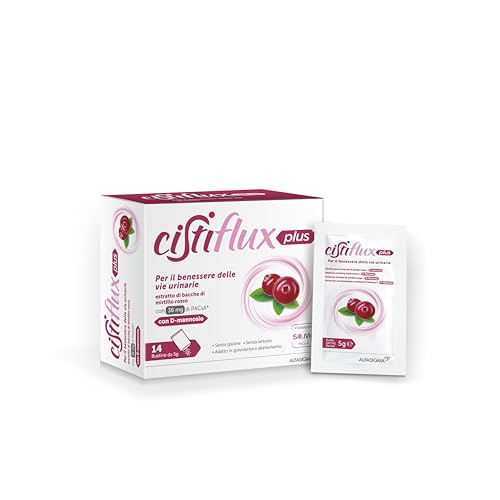 Detalle de Cistiflux Plus: Integratore a base di D-Mannosio e Cranberry Americano ad alto titolo di proantocianidine tipo A, 14 bustine