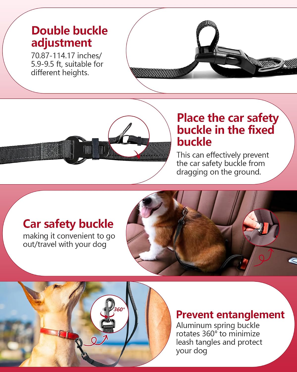 Detalle de WANFIRE Freihandleine 9,5 ft đŠź