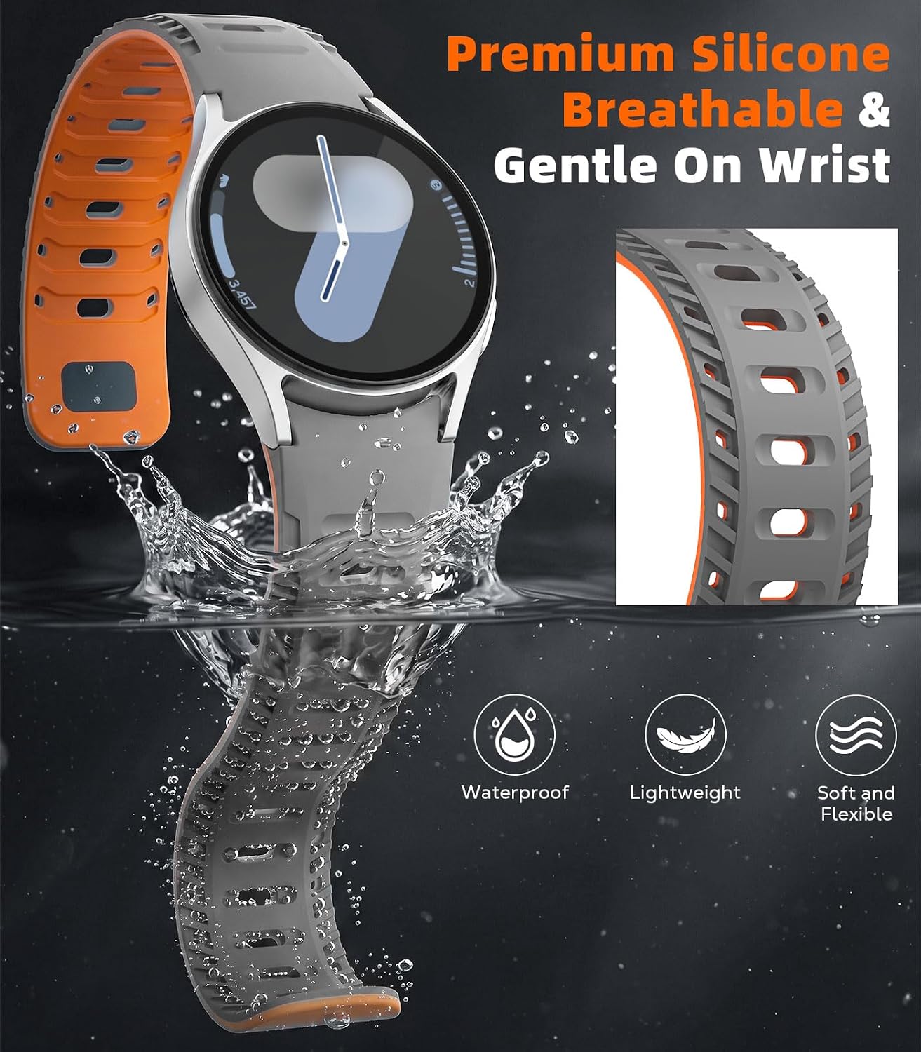 Detalle de MoKo Cinturino Magnetico in Silicone per Samsung Galaxy Watch: comfort e stile sportivo