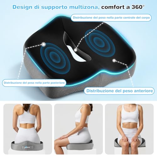 Detalle de POOTACK Cuscino Sedia Ufficio: Comfort memory foam e versatilità per ufficio, auto e casa
