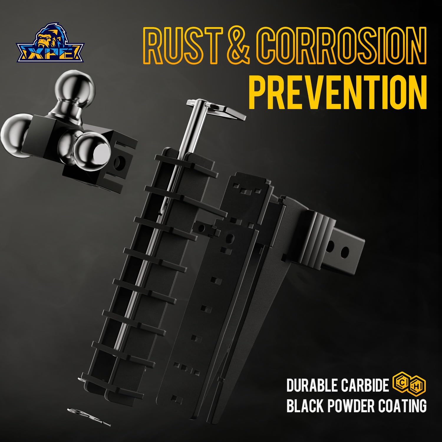 Thumbnail 2 de Adjustable Trailer Hitch 10 Inch Drop Hitch (Fits 2.5-Inch Receiver) — 18,500 Lbs GTW Heavy-Duty Tow Hitch