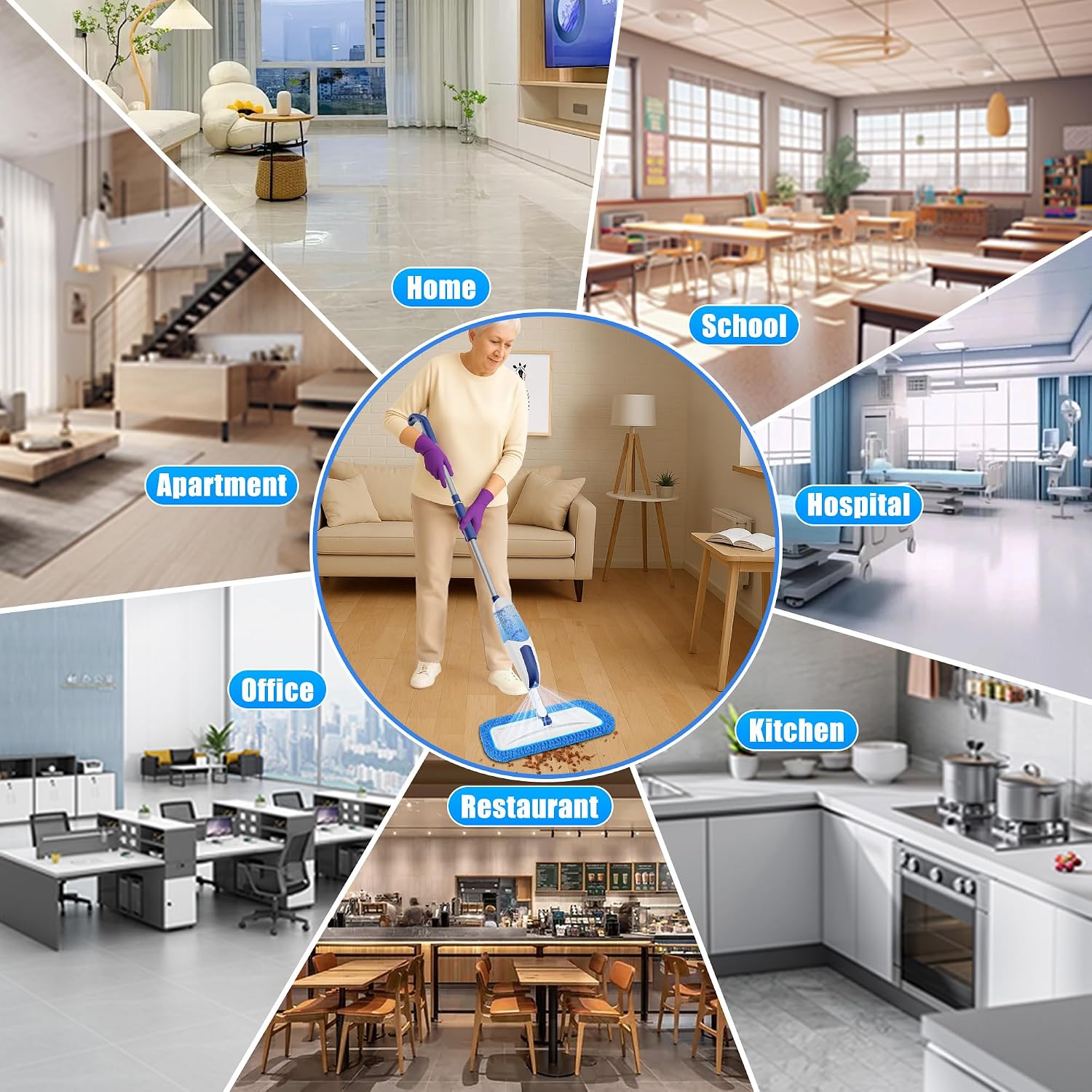 Thumbnail 5 de Microfiber Spray Mop for Floors: 3 Washable Pads and 550ml Refillable Bottle