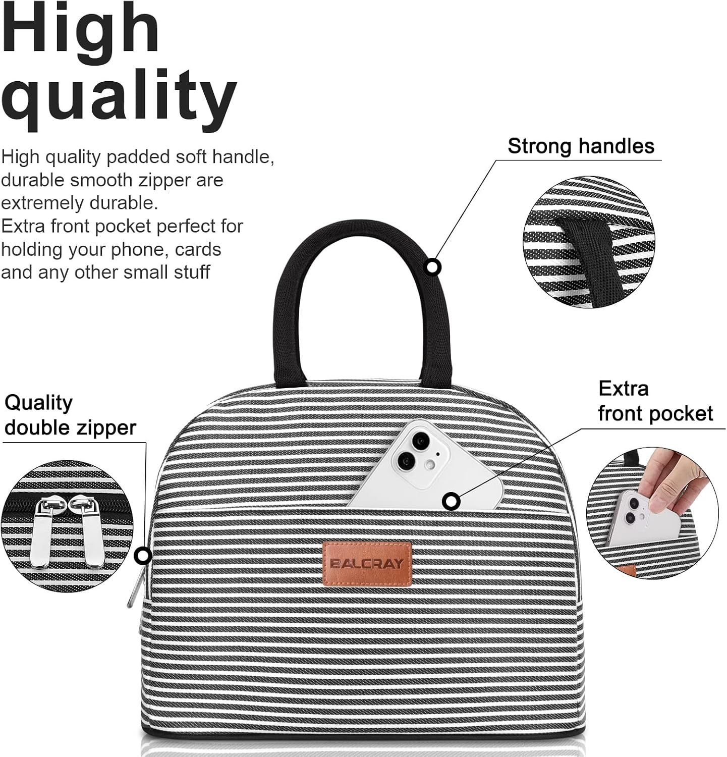 Thumbnail 1 de BALORAY Insulated Lunch Bag for Work, Travel, and Picnic