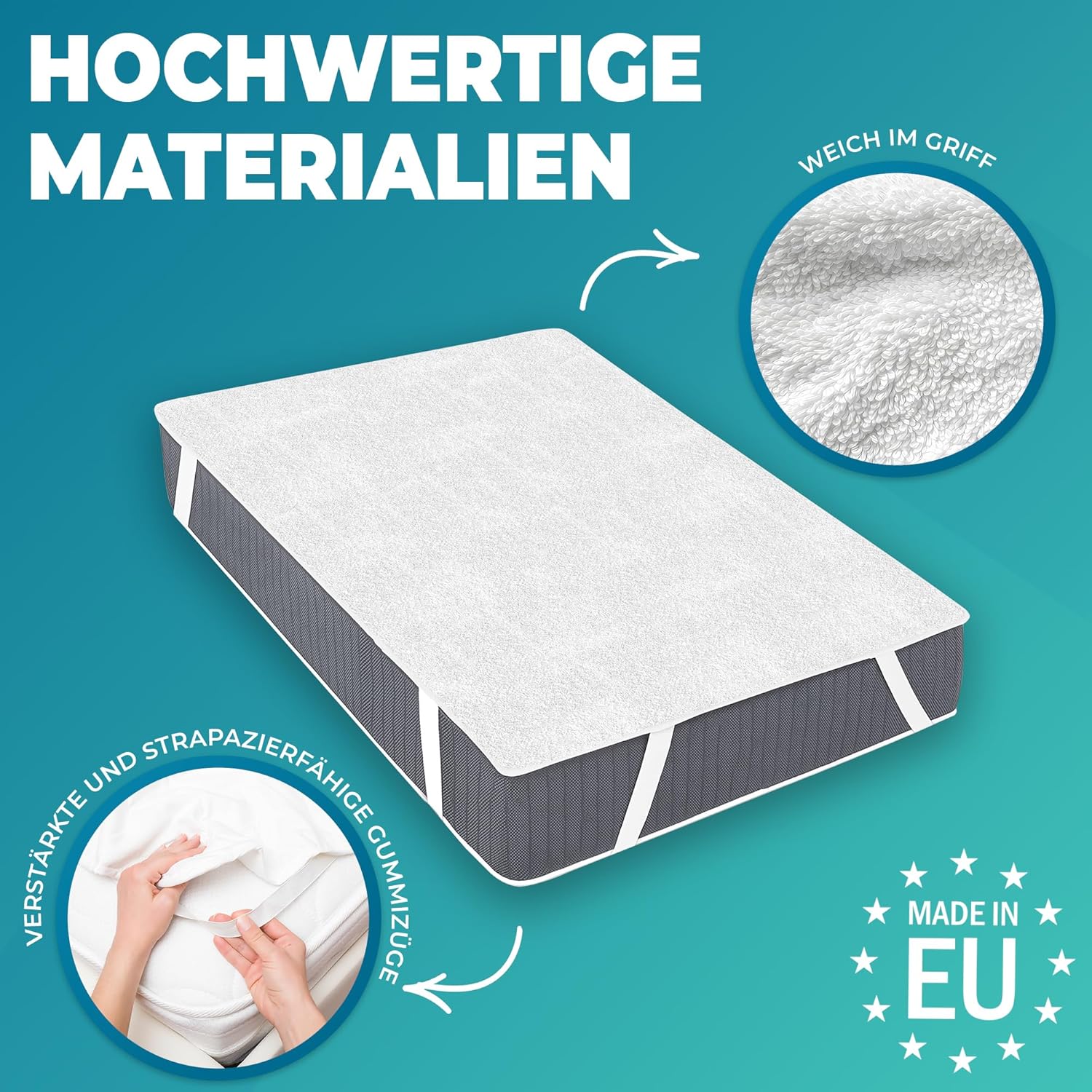 Thumbnail 1 de Flowen Matratzenschoner 200x200 cm – wasserdichte, atmungsaktive Matratzenschonauflage