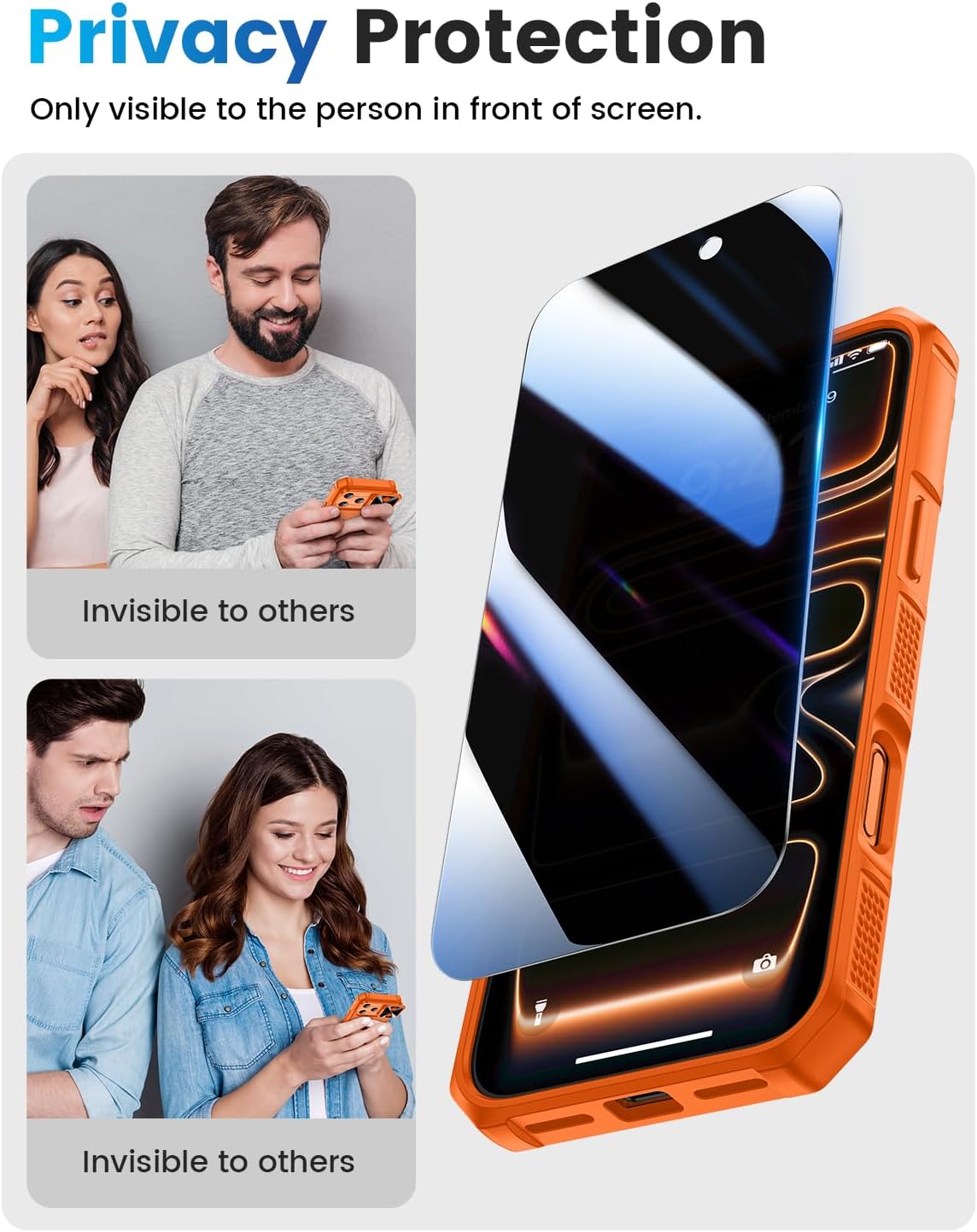 Thumbnail 5 de Doeshine iPhone 17 Pro case with privacy screen protector 5G
