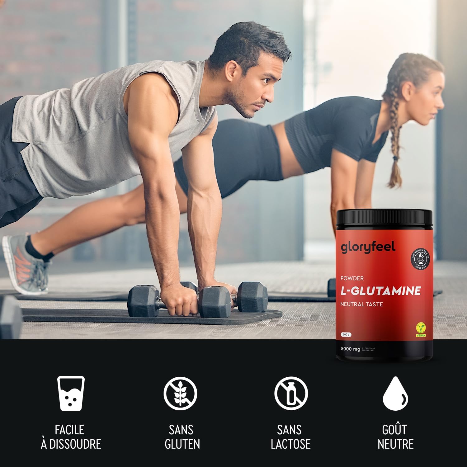 Thumbnail 4 de L-GLUTAMINE en Poudre 600 g – 5000 mg par portion, pure et bioactive, sans additifs