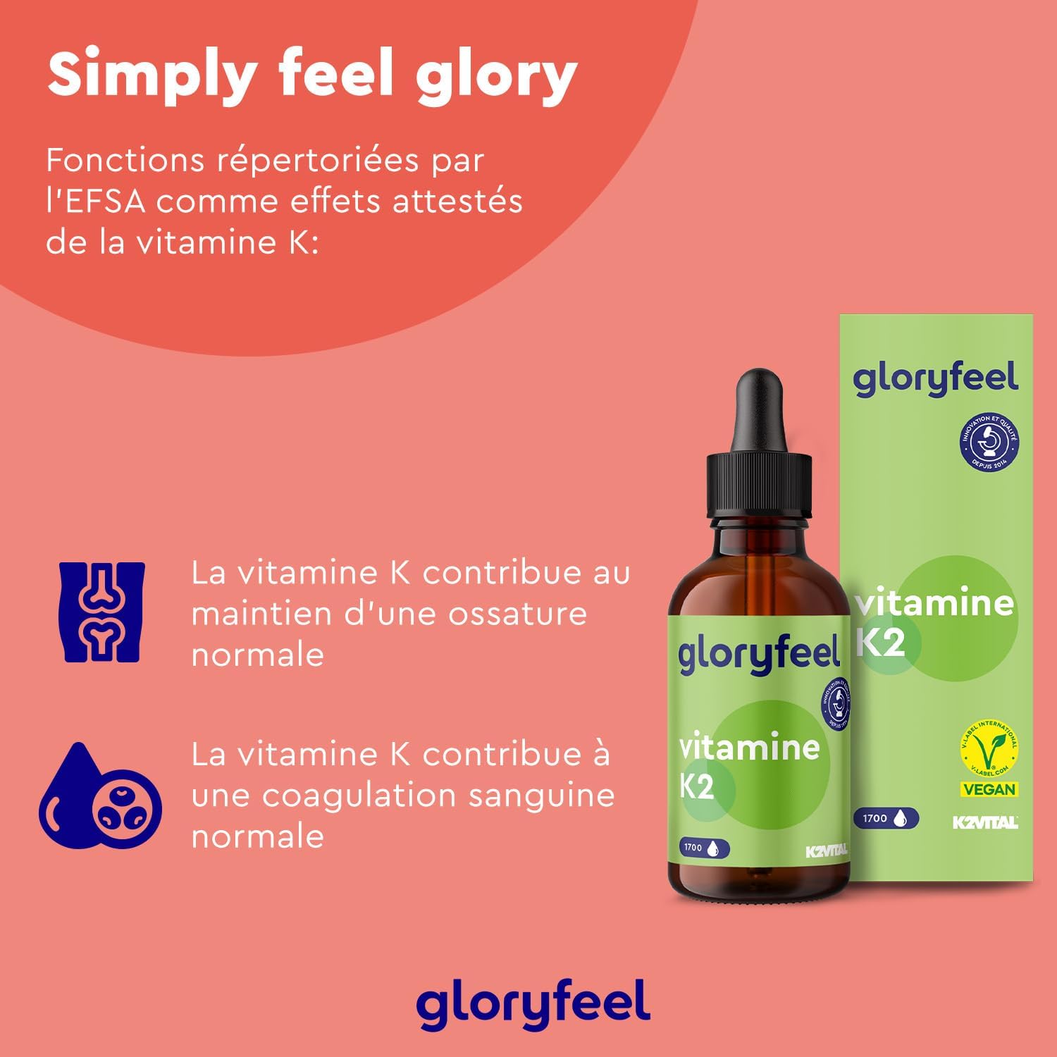 Detalle 2 de Vitamine K2 MK-7 all-trans 200 µg K2VITAL® en gouttes (50 ml, 1700 gouttes) — naturellement fermentée