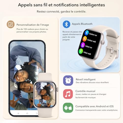 Detalle 2 de AOYBWK montre connectée 1,85 pouces