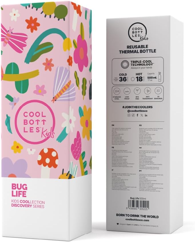 Detalle 2 de Cool Bottles CBBK50BL – butelka termiczna dla dzieci 500 ml, Bug Life
