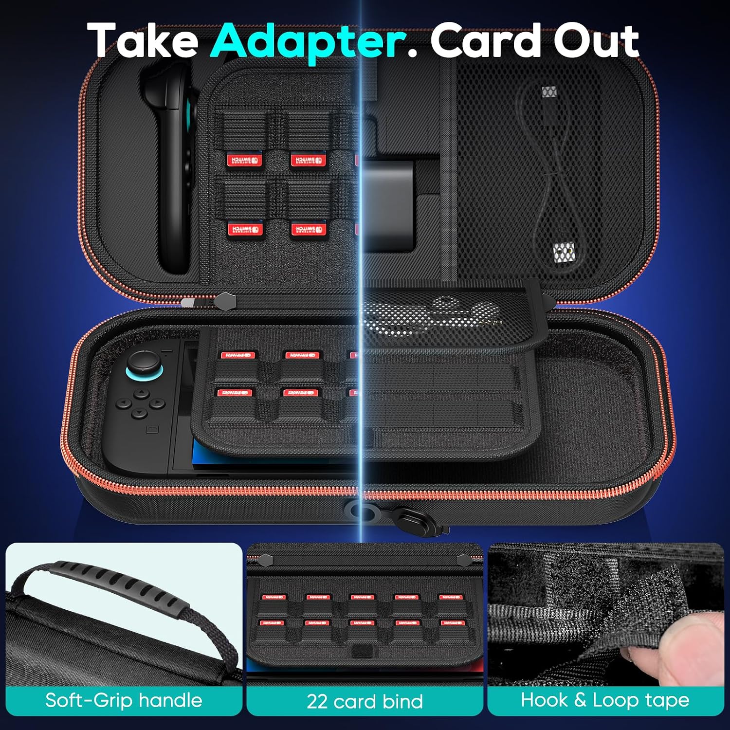 Detalle 2 de Charge Inside Carry Case for Nintendo Switch 2, 22-game storage