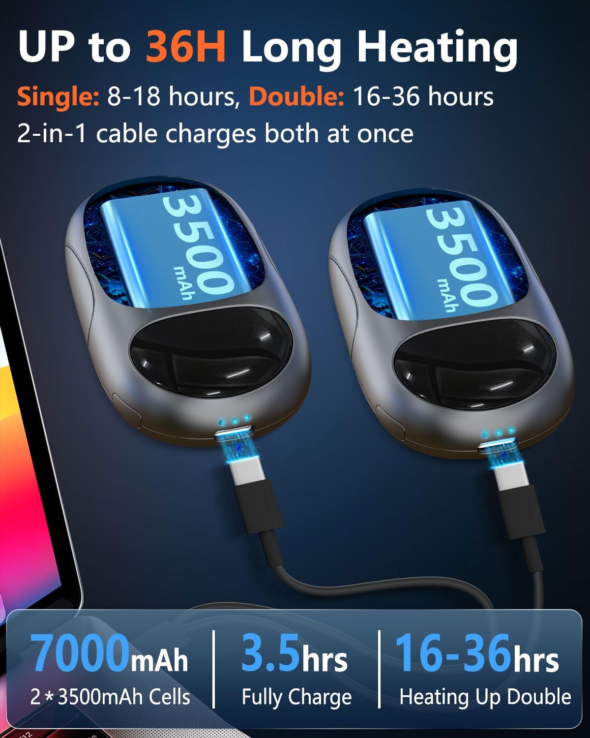 Detalle 1 de DDKJ Hand Warmer Rechargeable 2 Pack
