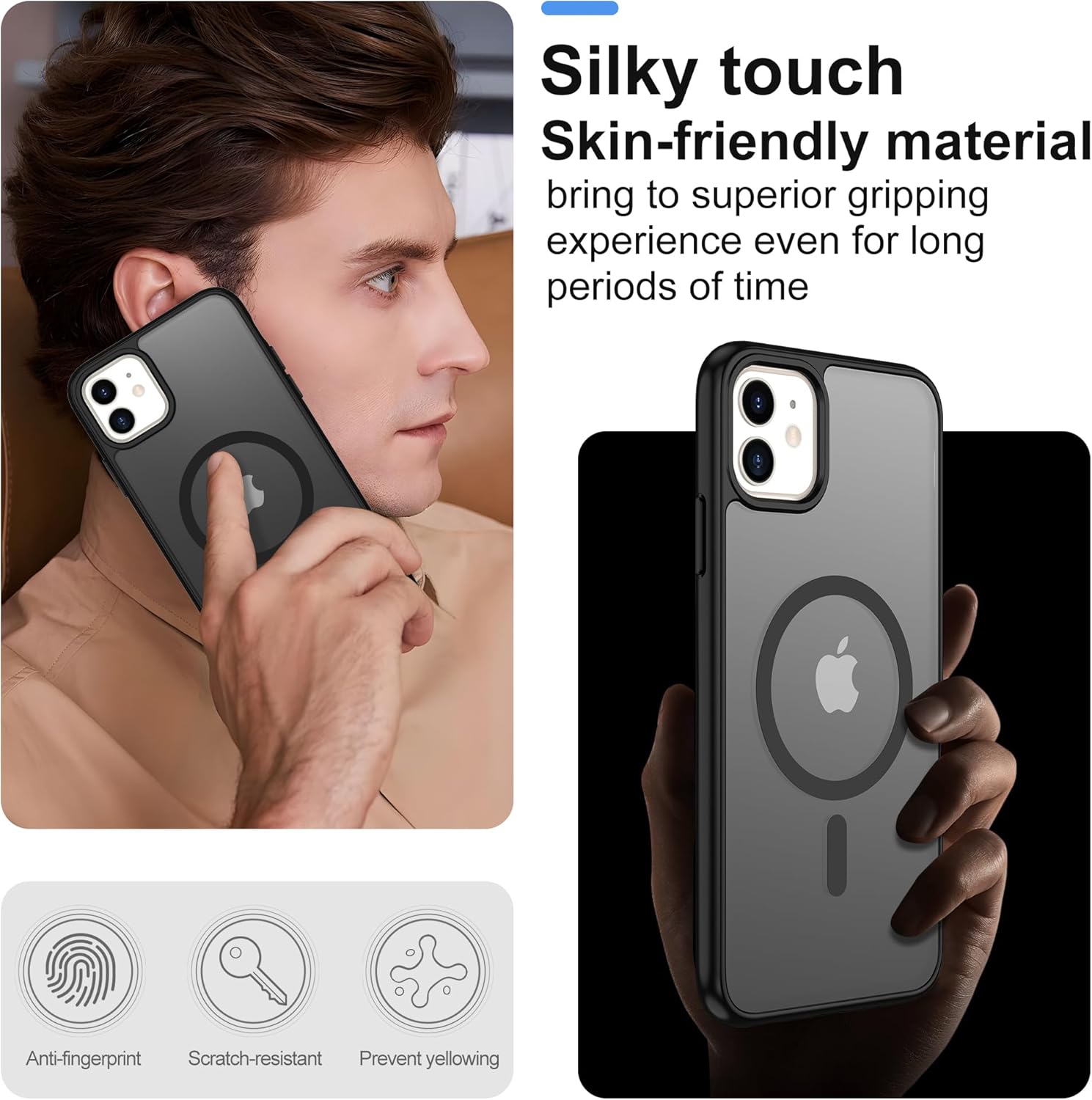 Thumbnail 4 de Pilaru Magnetic Case for iPhone 11/XR with 2x Screen Protectors: Slim, Shockproof MagSafe‑Ready