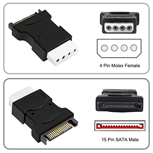 Detalle de HAAMNING7: Adattatore SATA 15Pin a Molex 4Pin IDE – 4 pezzi, soluzione per alimentazione HDD/IDE