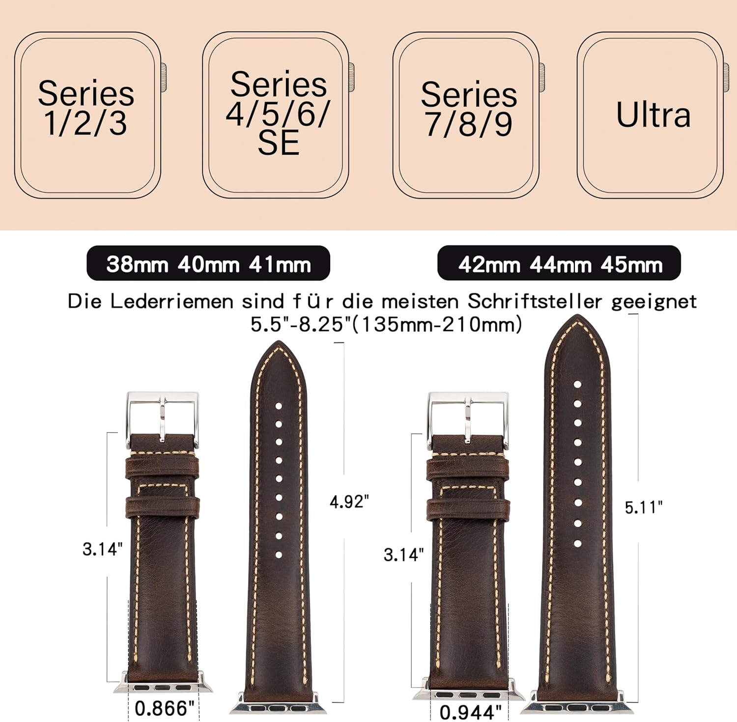 Detalle 2 de Gomvadr Vintage Leather Band 125+80mm