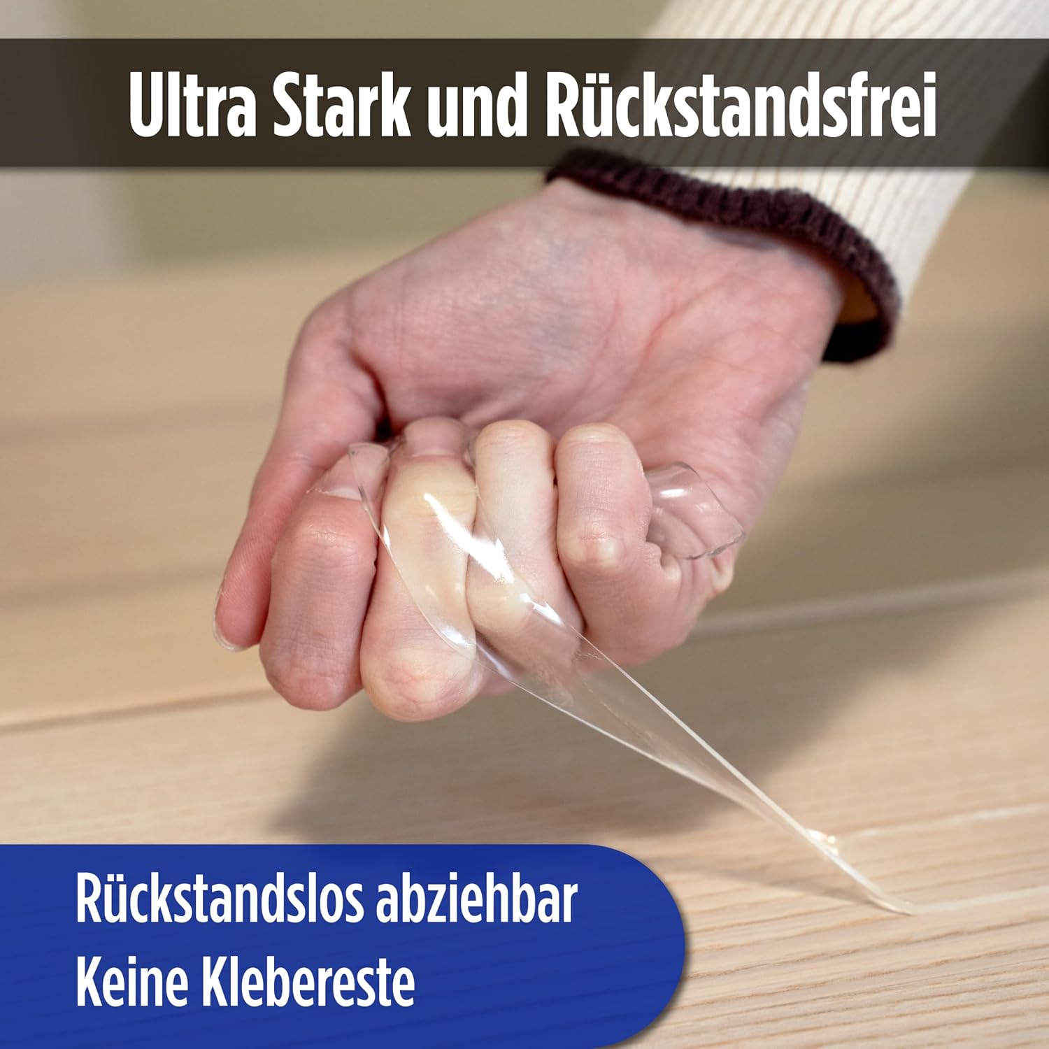 Detalle de PfX Extrem Starkes Premium Nano Tape (5 m) – wiederverwendbares transparentes Nano-Klebeband