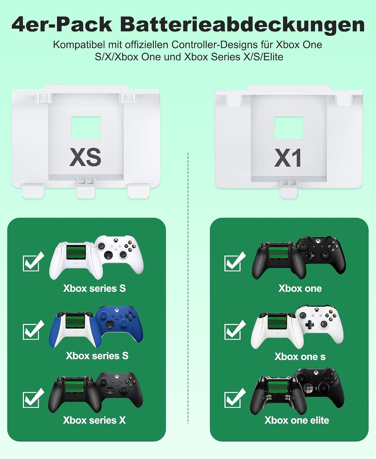 Detalle de Akku für Xbox Controller, 2 x 4800mWh Wiederaufladbare Akku für Xbox Series X Controller mit 4 Batterie Abdeckung für X- Series X/S/X-One/One S/X/Elite
Akku für Xbox Controller, 2 x 4800mWh Wiederaufladb…