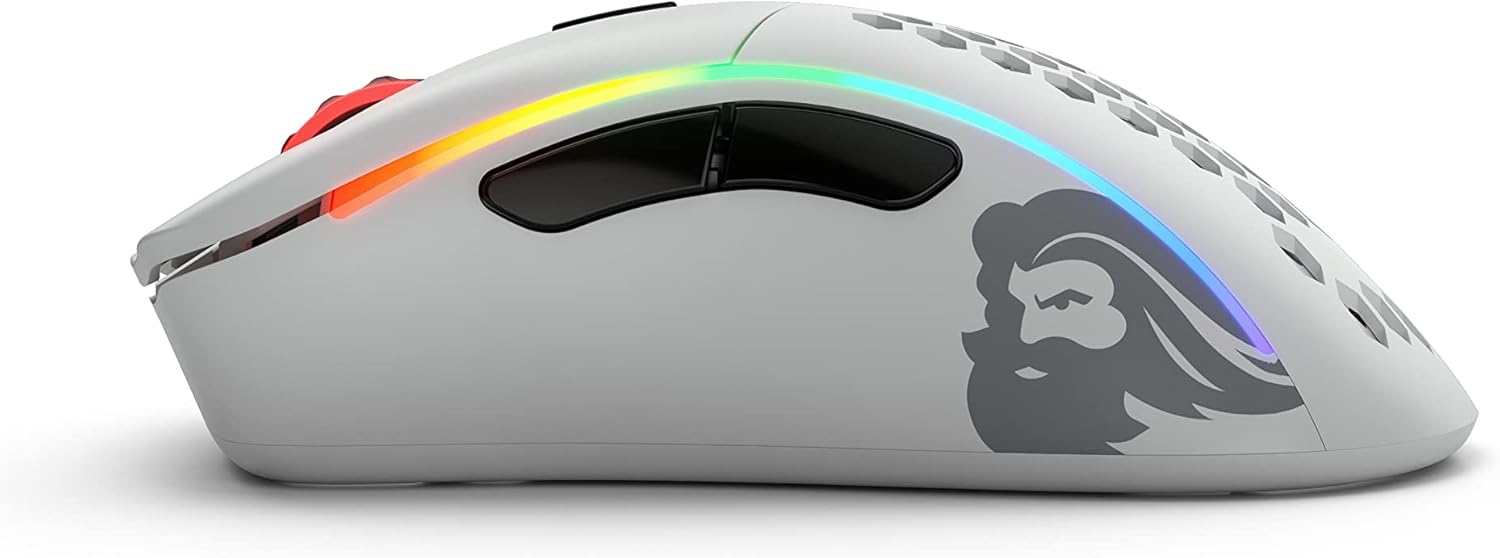 Thumbnail 1 de GLORIOUS Model D Wireless Gaming Mouse (Matte White) — 2.4Ghz Lag-Free Wireless, BAMF Sensor, RGB