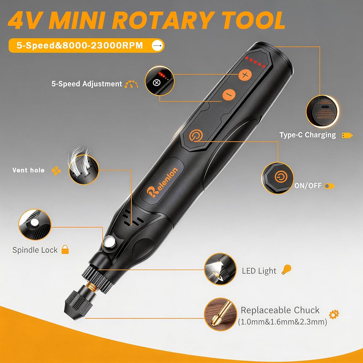 Thumbnail 6 de Refenlan Cordless Rotary Tool Kit, 4V