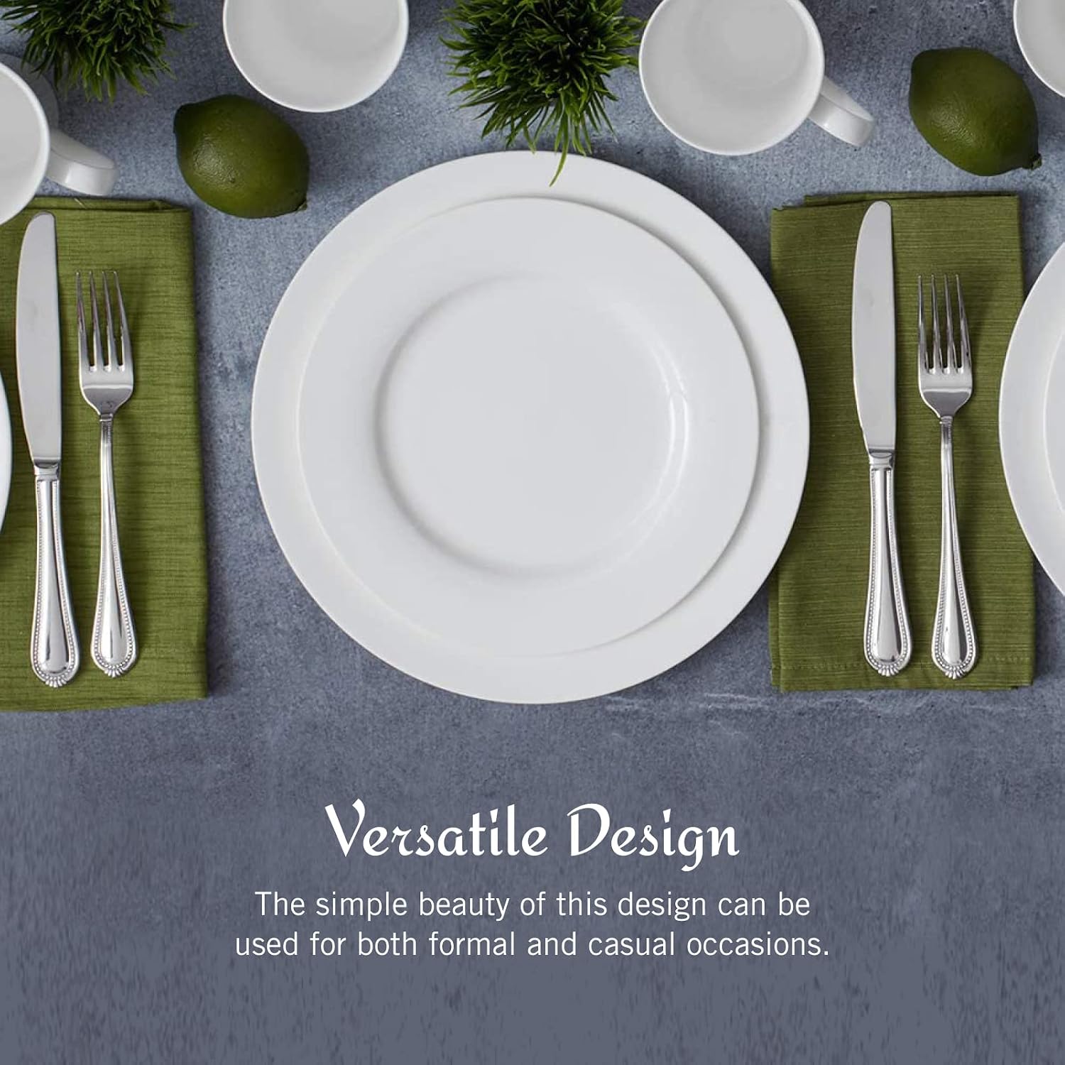Detalle de Mikasa Delray 40-Piece Bone China Dinnerware Set (White) for 8