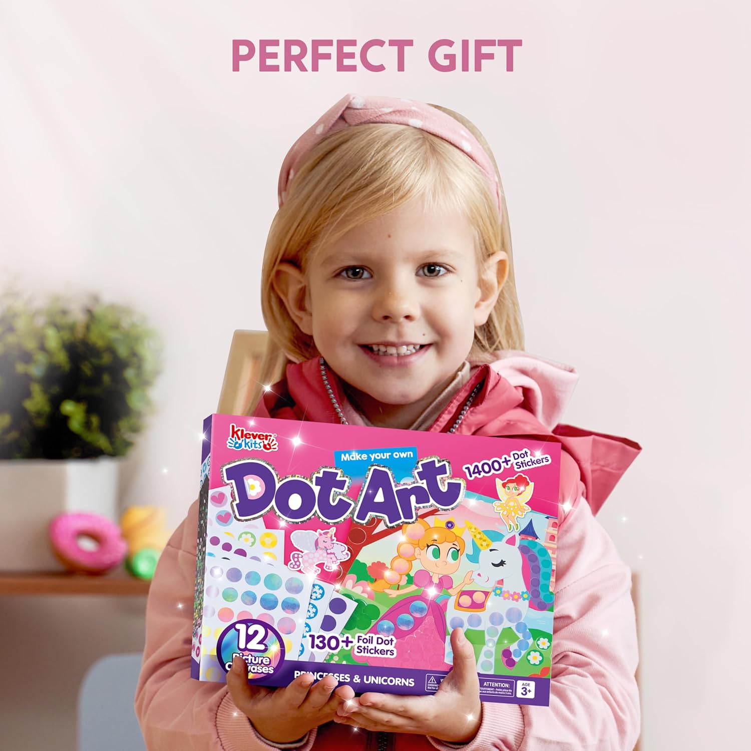 Thumbnail 6 de Klever Kits Unicorns & Princess Dot Art Kit for Kids: Mess-Free Sticker Craft