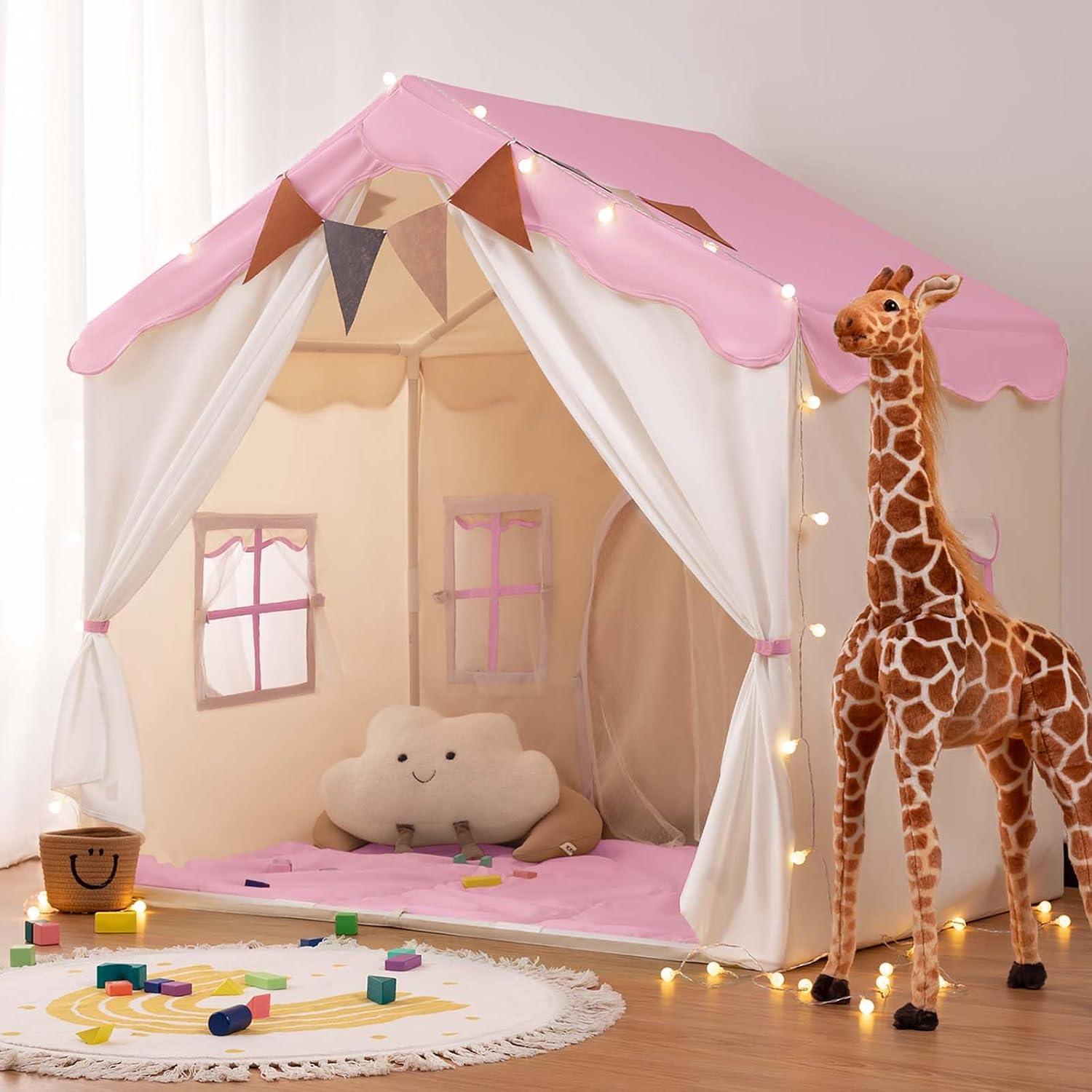 besrey 2 in 1 Kinderzelt pink