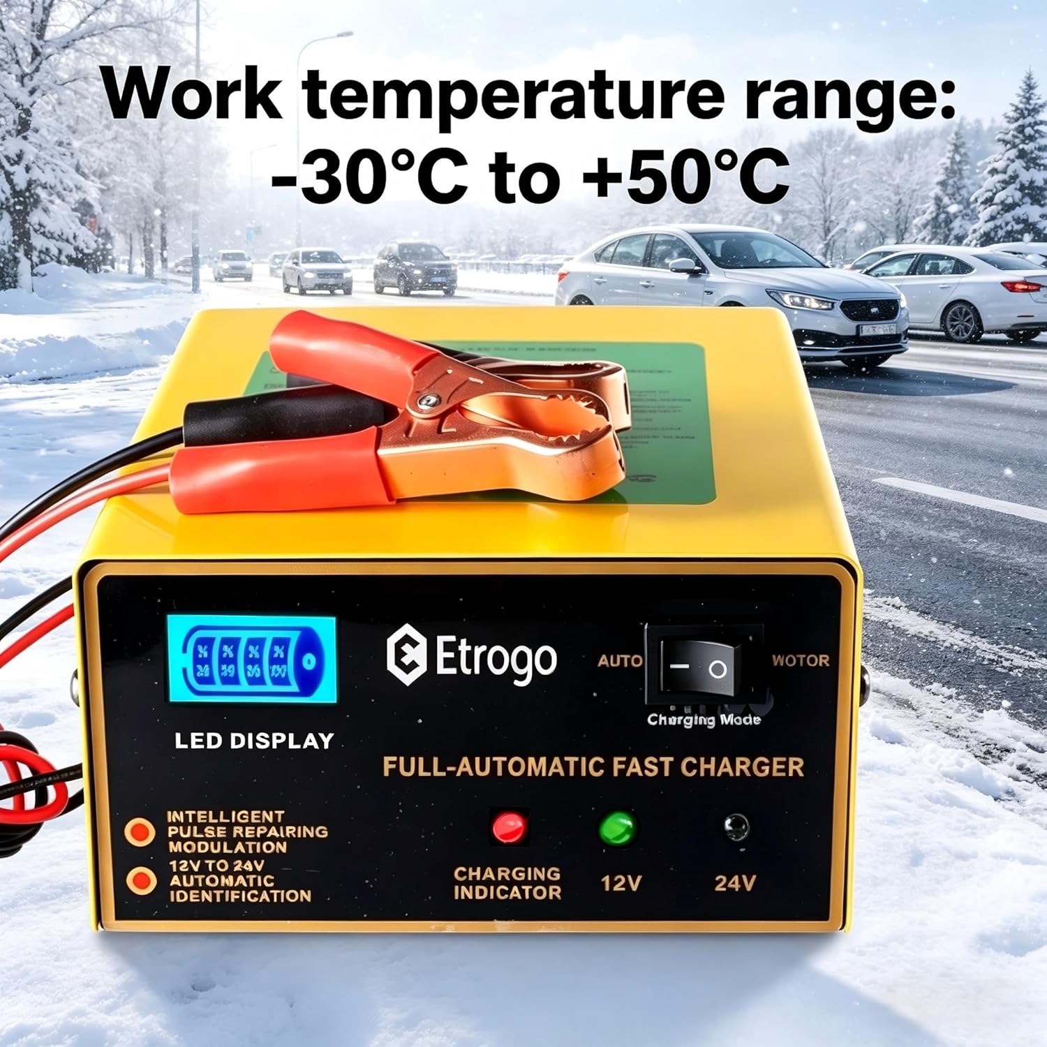 Thumbnail 3 de Etrogo 12V 24V Car Battery Charger 10A