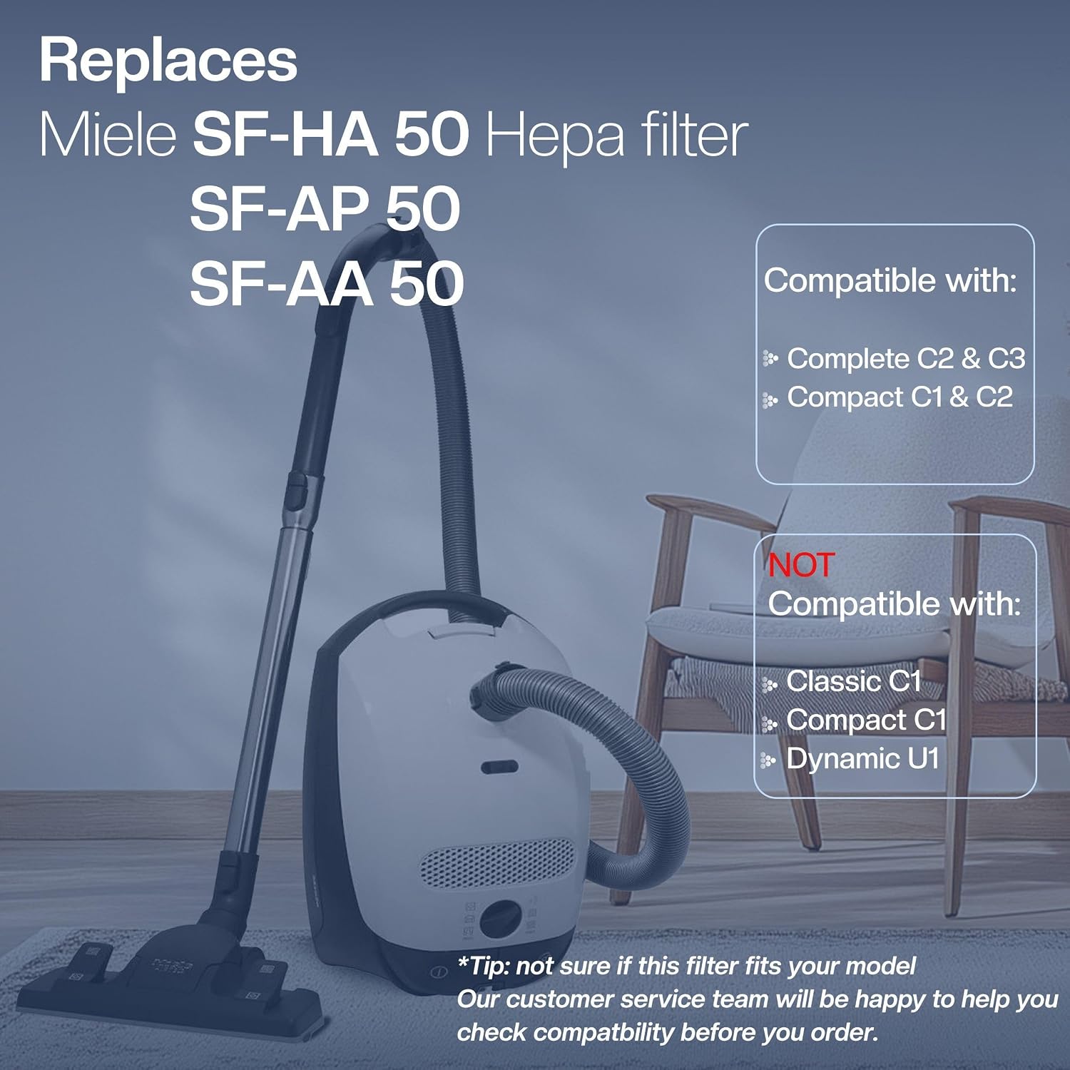 Detalle de 1E HEPA-filter för Miele Compact och Complete, H13 med motorfilter