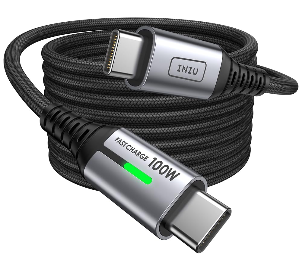 Detalle de INIU USB-C-kabel van 2 m, 100 W PD, gevlochten nylon