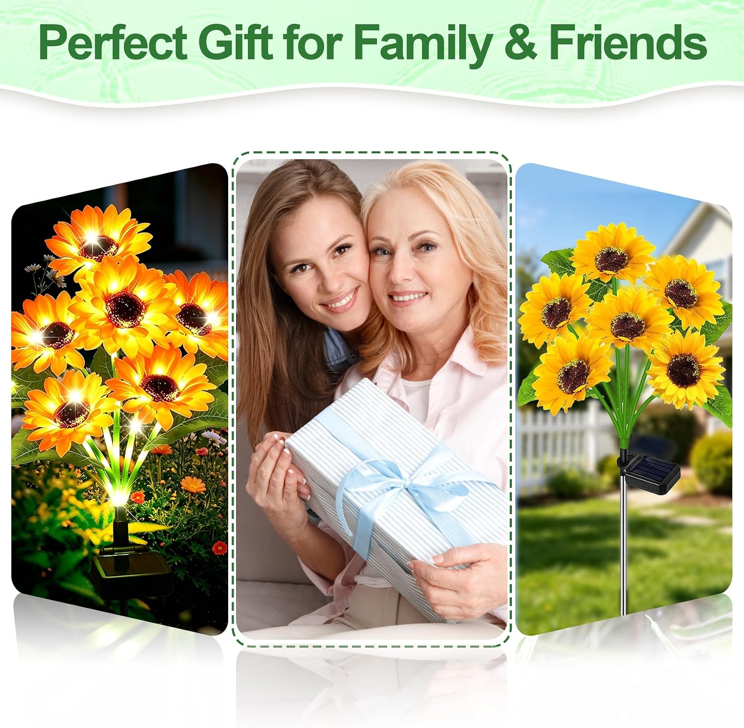 Thumbnail 6 de Solar Lights Outdoor Garden Decor – 2 Pack with 12 Sunflower Lights