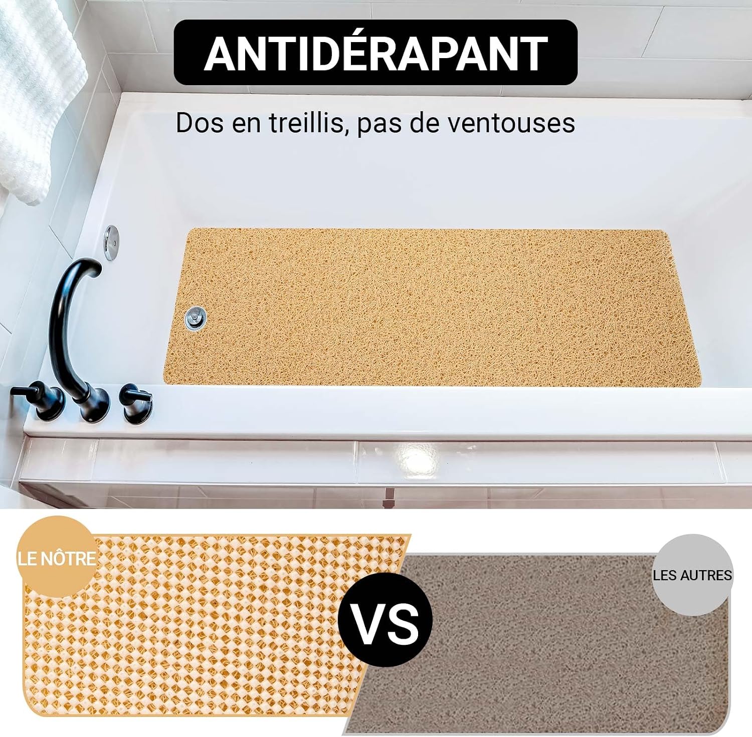 Detalle de COSYLAND Tapis de douche 40x100 cm