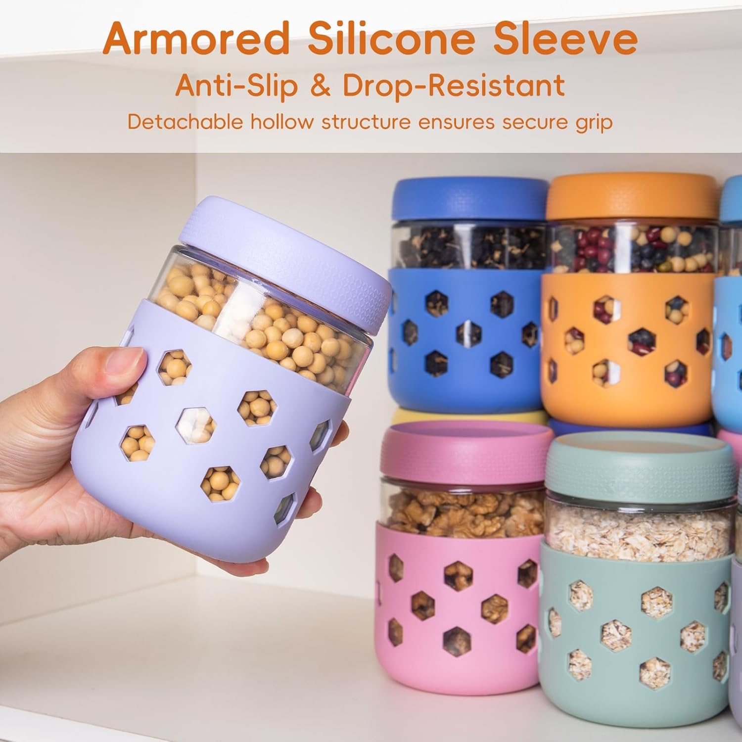 Detalle 2 de Gemice 16oz Mason Jars 6-Pack for Meal Prep 🍯