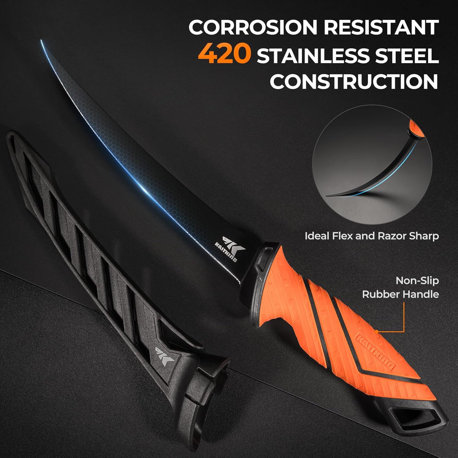 Thumbnail 2 de KastKing SteelStream 8-Piece Fishing Tool Kit with Pliers, Fillet Knife, Scissors & Hook Remover