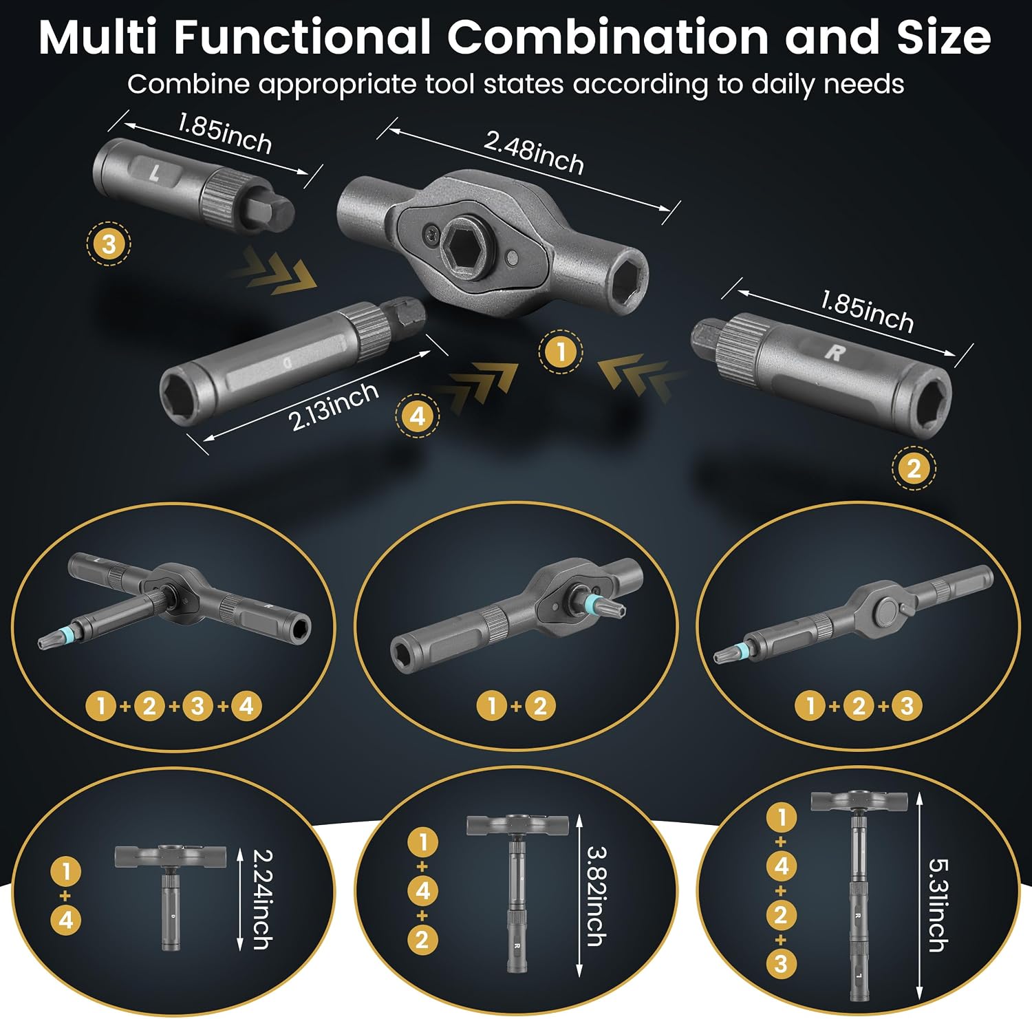 Detalle 2 de R RUCKERCO DAN HE-006 Magnetic Ratchet Screwdriver Set, 24-in-1
